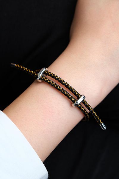 Jack Ferrero Silver Steel / Unisex Colorful String Bracelet (Adjustable)
