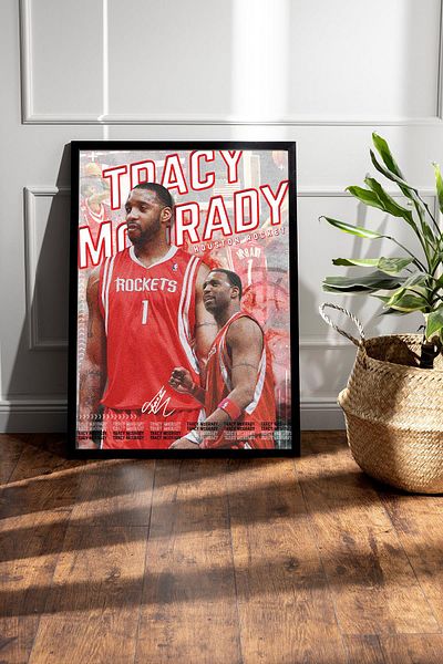 Saturn Tracy McGrady Pictură înrămată - Pictură poster NBA de baschet