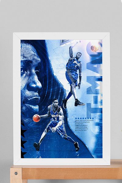 Saturn Tracy McGrady Pictură înrămată - Pictură poster NBA de baschet