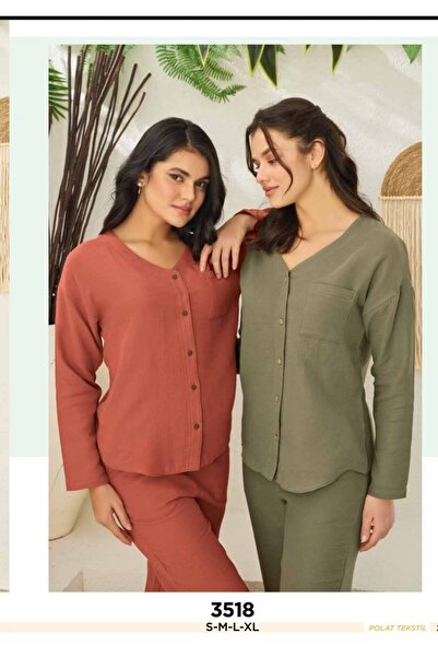 NightLove بدلة موسلين مع سترة طويلة الأكمام