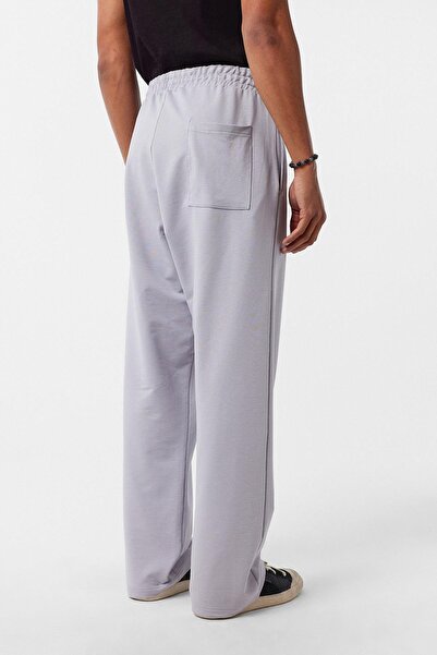 VAMOSCLO Basic Elastic Waist Sweatpants Bottom Gray