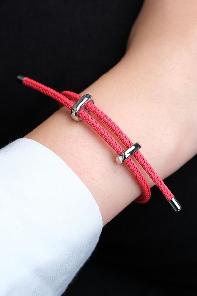Jack Ferrero Silver Steel / Unisex Colorful String Bracelet (Adjustable)