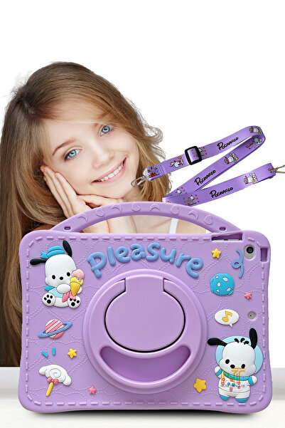 Nezih Case Huawei MatePad 11.5 Uyumlu Çocuklara İçin Standlı Askılı Silikon K...