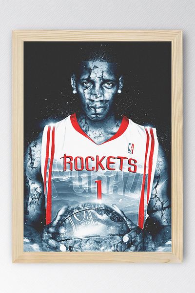 Saturn Pictură înrămată Tracy McGrady - Pictură poster NBA Houston Rockets