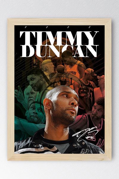 Saturn Pictură înrămată de Tim Duncan - Pictură poster NBA de baschet