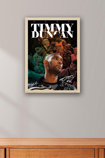 Saturn Pictură înrămată de Tim Duncan - Pictură poster NBA de baschet
