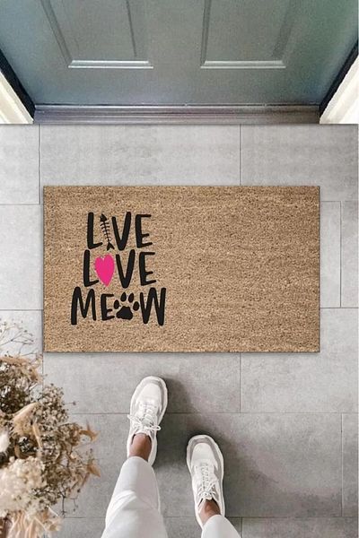 HARGE Love Meow Digital Printed Καφέ Ροζ Ματ με κουκούλα - K-2046