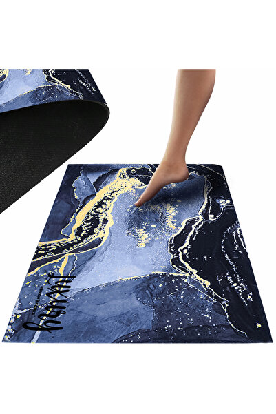 NewEvo Modern bath mat, Ultra absorbent, Non-slip and quick drying, Marble pattern, Eco-friendly, 50x80 cm