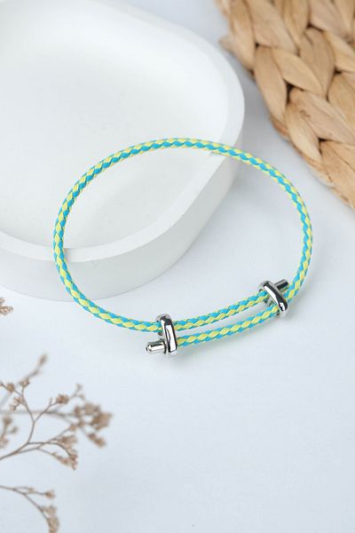 Jack Ferrero Silver Steel / Unisex Colorful String Bracelet (Adjustable)