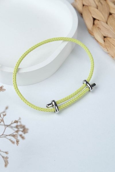Jack Ferrero Silver Steel / Unisex Colorful String Bracelet (Adjustable)