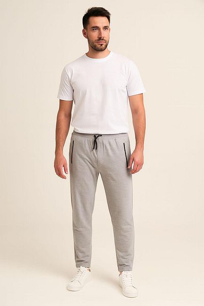 ZİYMO Men's Lycra Sweatpants with Zipper Pockets