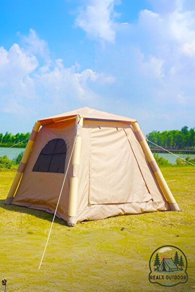 Realx 4 - 6 Kişilik Su Geçirmez Şişme Kamp Çadırı 220x220x190 CM 300D
