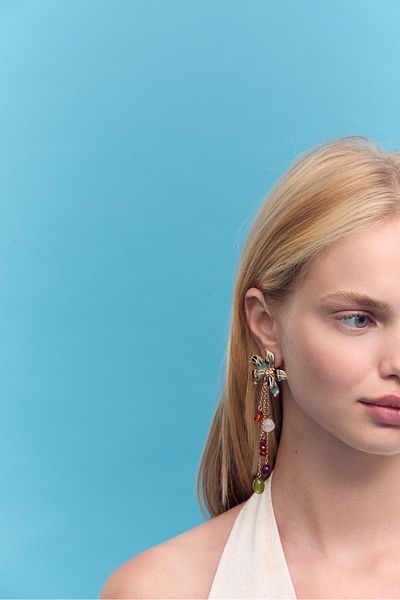 Stradivarius Beaded flower earrings