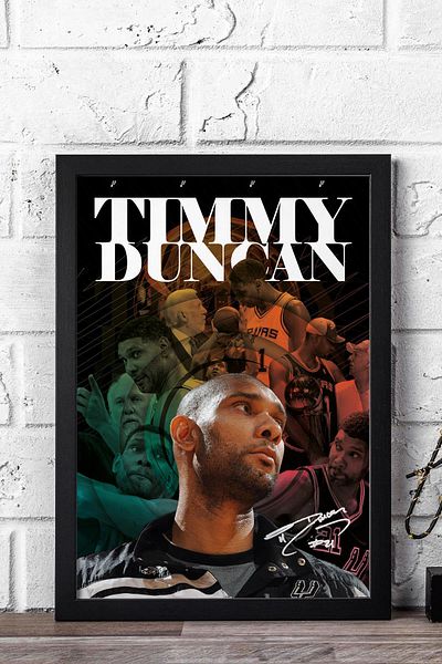 Saturn Pictură înrămată de Tim Duncan - Pictură poster NBA de baschet
