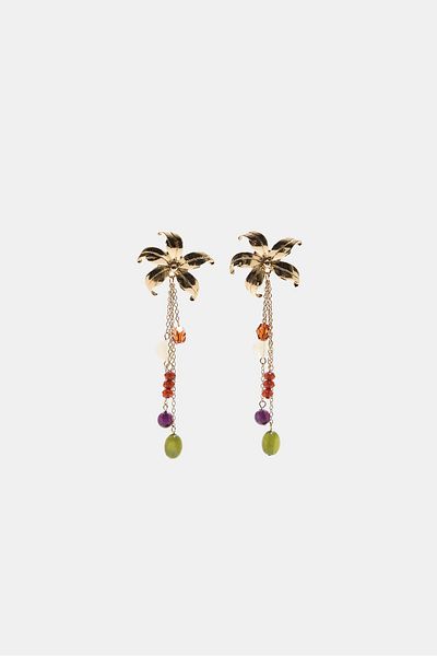 Stradivarius Beaded flower earrings