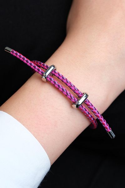 Jack Ferrero Silver Steel / Unisex Colorful String Bracelet (Adjustable)