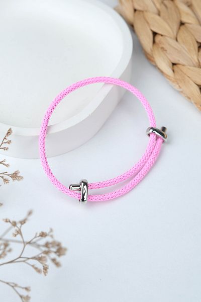 Jack Ferrero Silver Steel / Unisex Colorful String Bracelet (Adjustable)