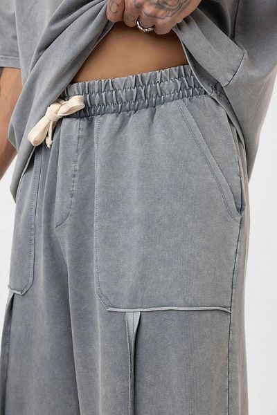 VAMOSCLO Washable Printed Oversize Tracksuit Set Light Gray