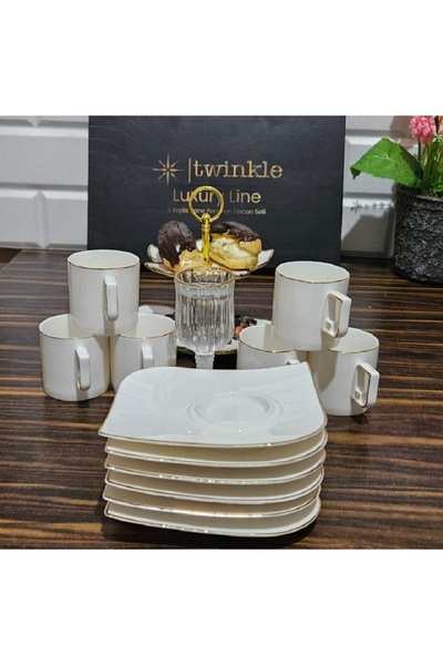 Twinkle Luxury Gold Bone Porcelain Coffee Cup Set 09Gld01