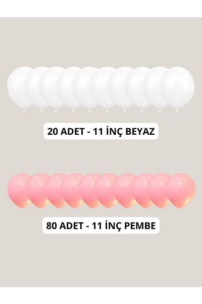 Mielibon Romantic Heart Balloon Set – 20 White & 80 Pink 11 Inch Balloon Combination