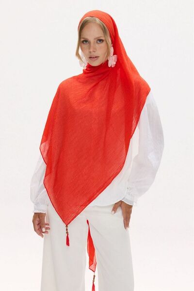 FENZA SCARF Freya Muslin Tasseled Wrapped Cotton Shawl