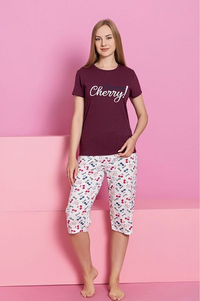 Farya Home Set Bermuda Capri cu mâneci scurte din bumbac visător