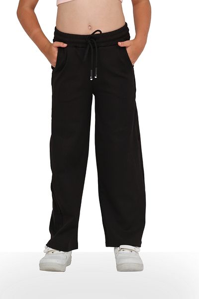 ERDEM KIDS Girls' Wide Loose Leg Palazzo Twist School Trousers with Elastic Waistband