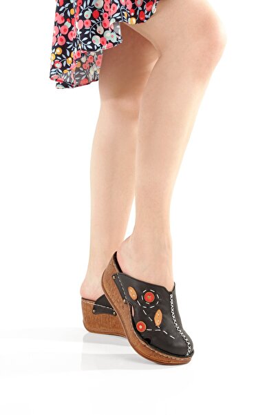 Modabuymus Toney Чорні шкіряні туфлі на підборах із закритим носком