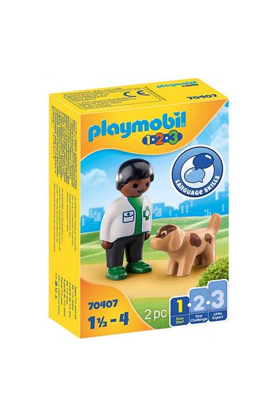Eos Set veterinar cu câine Playmobil 70407, 2 piese