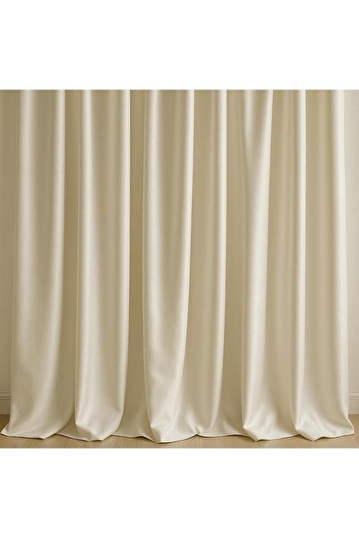 Fortunan Saten Güneşlik Perde Krem