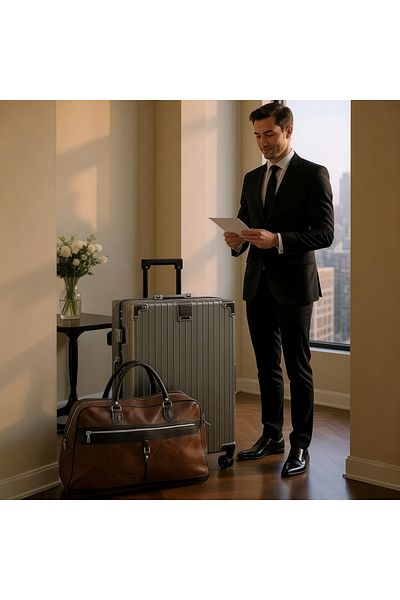ZAAPPY Aluminum Framed Check In Luggage 24 Inch [ 20-25KG] With Durable PU Duffle Bag Combo