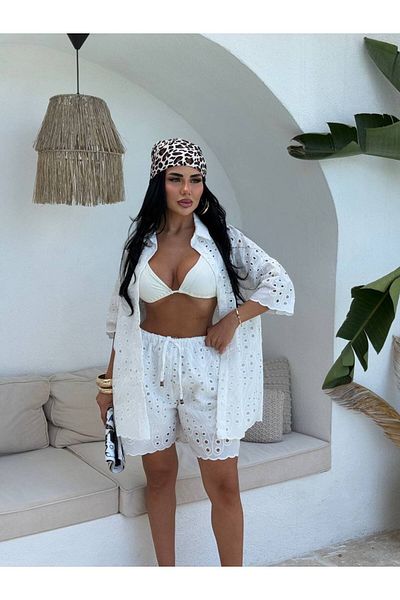 Lady Pixie Women's Brode Detail Shorts Set