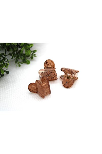 Tezcan Aksesuar مشابك شعر على شكل قلب بنمط مخطط (عبوة من 3 قطع)