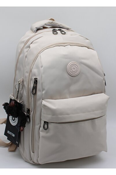 Bevitton Rucsac școlar unisex ghiozdan din material textil rezistent la apă 2500 bej