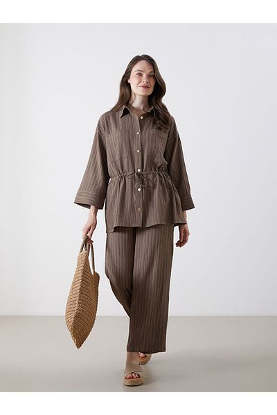 LC Waikiki New Season Women's Lace-Up Waist Shirt Tunic - S5R401Z8