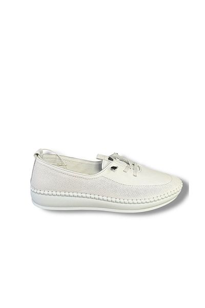 İdeal Voyager Z083 Women's Rubber Laced Orthopedic Very Comfortable Genuine Leather Loafer Shoes