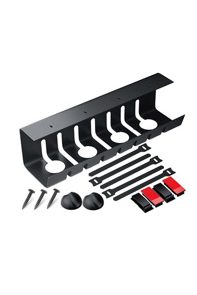 NewEvo Under-desk Cable Organizer, Sturdy Metal, Suitable For Most Desks, Size 43x10x10 Cm,