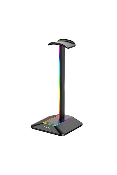 NewEvo Gaming Headset Stand, RGB Lighting, Anti-Slip, USB, Multiple Light Modes, Black