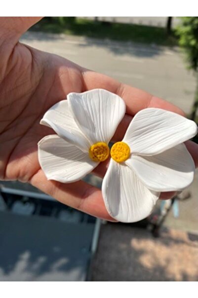 VIVINCA Handmade Polymer Clay Colorful Vibrant Lightweight Earrings - Vivinca Dai̇sy Whi̇sper