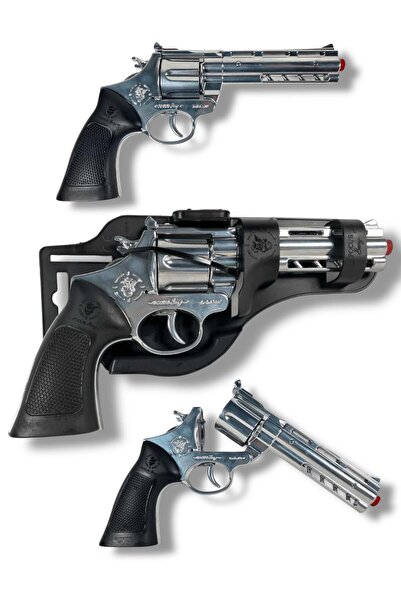 BYCEGU 93340 METAL OYUNCAK TABANCA SİLAH KILIFLI KROM 21 CM BİR ADETTİR