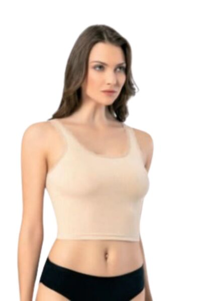 Looksense Дамски къс топ с дебели презрамки и дантелена украса 4004