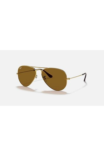 Ray-Ban AVIATOR RB3025 001/33 58-14 Unisex Sunglass Arista Gold_B-15 Brown