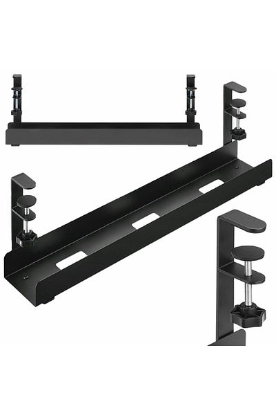 NewEvo Under Desk Cable Organizer, Power Cable Tray, With Clip, No Drilling, Size 60x19x10 Cm,