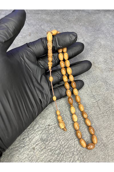 Mos Tespih Natural System Kuka Prayer Beads with Imamesi and Hitamesi Embroidery