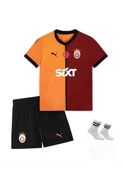FOLKLORİST Galatasarâ'Y - Gabriel-Sara Yellow/Red 24/2025 New Season Children's Football Jersey Set of 3