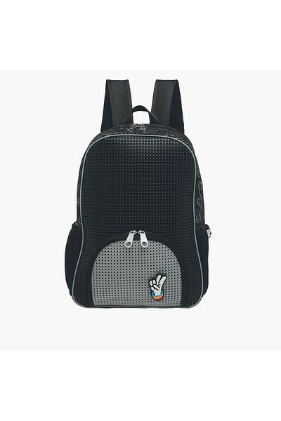 Light and Nine Light & Nine Textured Backpack with Adjustable Shoulder Straps and Zip Closure - 32x15x41 cms
