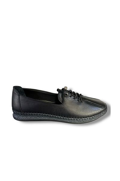 İdeal Voyager 8786 Women's Rubber Laced Genuine Leather Orthopedic Sole Loafer Mother Shoes