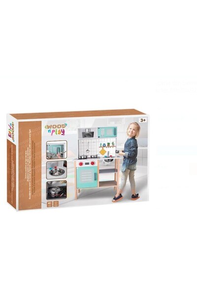 OEM Wooden Toy Kitchen with Accessories, Lights & Sound 60x30x92.5cm