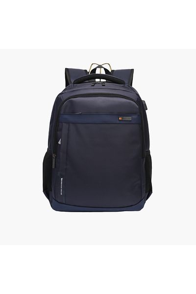 Atlas Solid Backpack with Adjustable Straps and Zip Closure - 28x10x45 cms