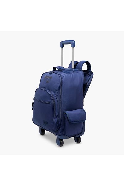 Reebok Melbourne Logo Print Trolley Backpack with Retractable Handle - 20x23x14 cms